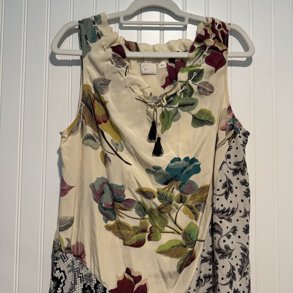 Anthropologie Postmark Arcadie Silk Dress Boho Y2K Size 10 - Picture 3 of 8